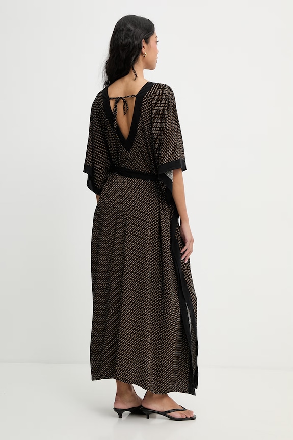 Îmbrăcăminte BOSS rochie de plajă pentru femei Monogram_Kaftan 50561263 negru