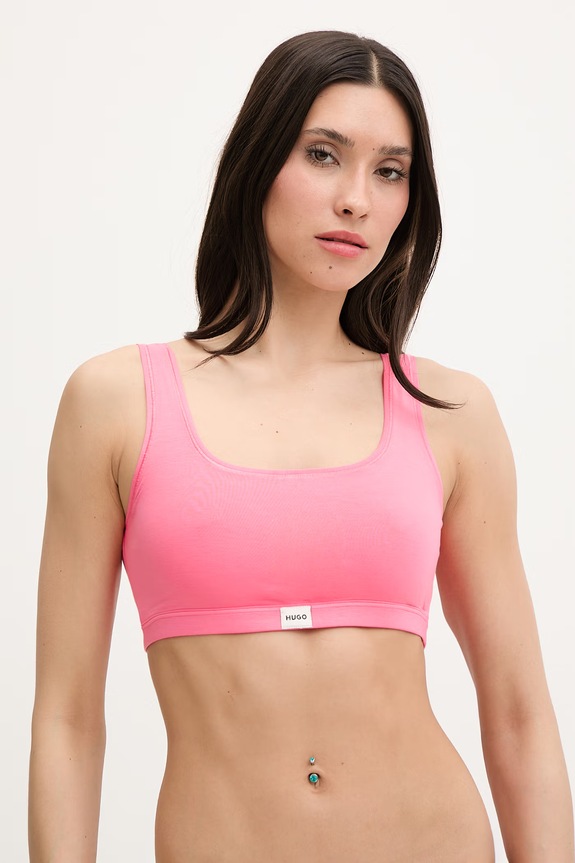 HUGO podprsenka s modalom SIGNATURE BRALETTE ružová 50566598