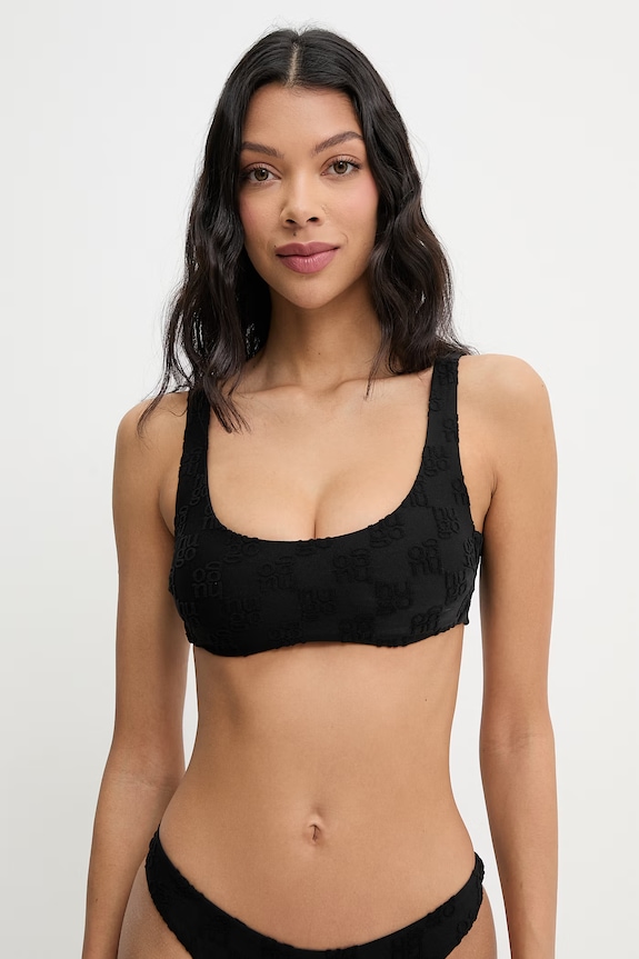 HUGO plavková podprsenka dámska Terry mono_bralette čierna 50561090