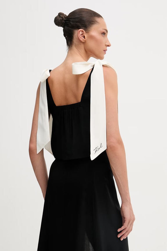 Odzież Karl Lagerfeld top plażowy damski B2W46036 czarny