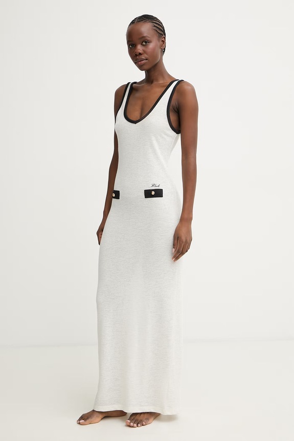 Karl Lagerfeld rochie de plajă pentru femei B2W46061 bej SS26