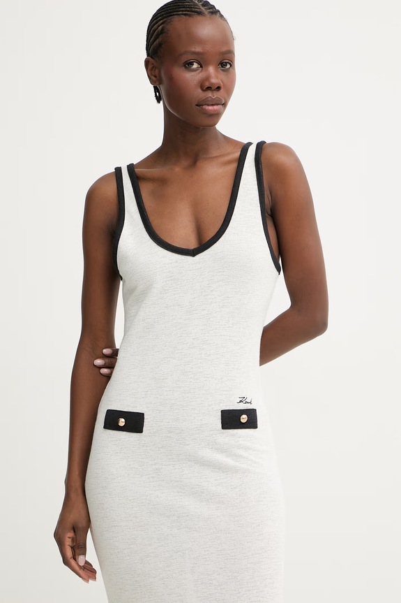 Karl Lagerfeld rochie de plajă pentru femei bej B2W46061