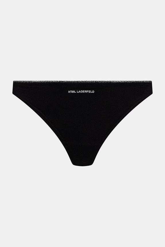 Karl Lagerfeld tanga femei din bumbac IKON pachet de 3 B2W47013 negru SS26