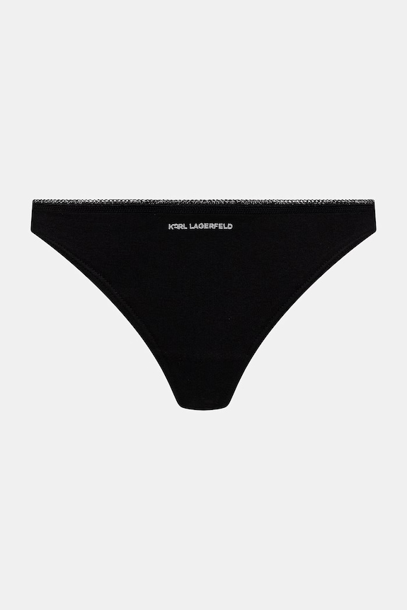 Karl Lagerfeld tanga femei din bumbac IKON pachet de 3 B2W47013 negru SS26