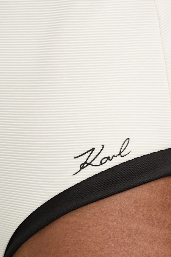Karl Lagerfeld strój kąpielowy jednoczęściowy damski beżowy B2W46026