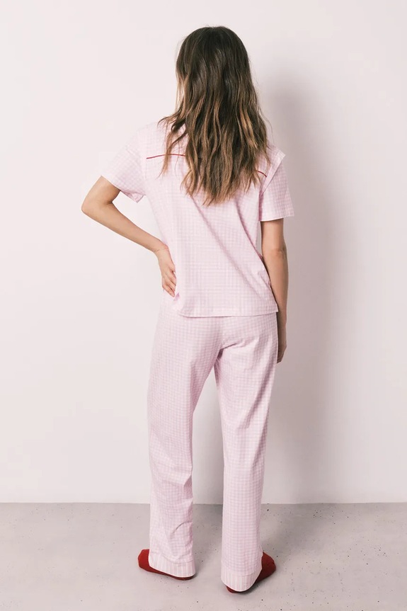 women'secret Pijama din două piese pentru femei, din bumbac 3133489 roz SS26