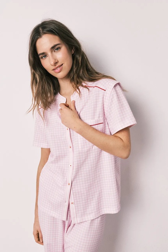 Îmbrăcăminte women'secret Pijama din două piese pentru femei, din bumbac 3133489 roz