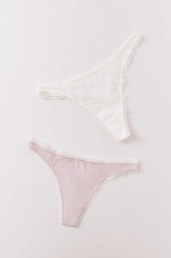 Women'secret Chiloți g-string de damă pachet de 2 alb 4633524