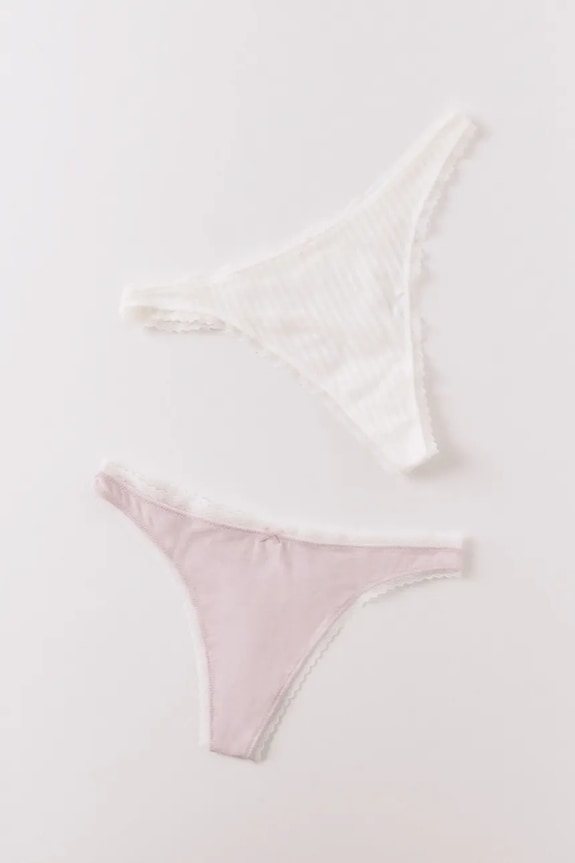 Women'secret Chiloți g-string de damă pachet de 2 alb 4633524