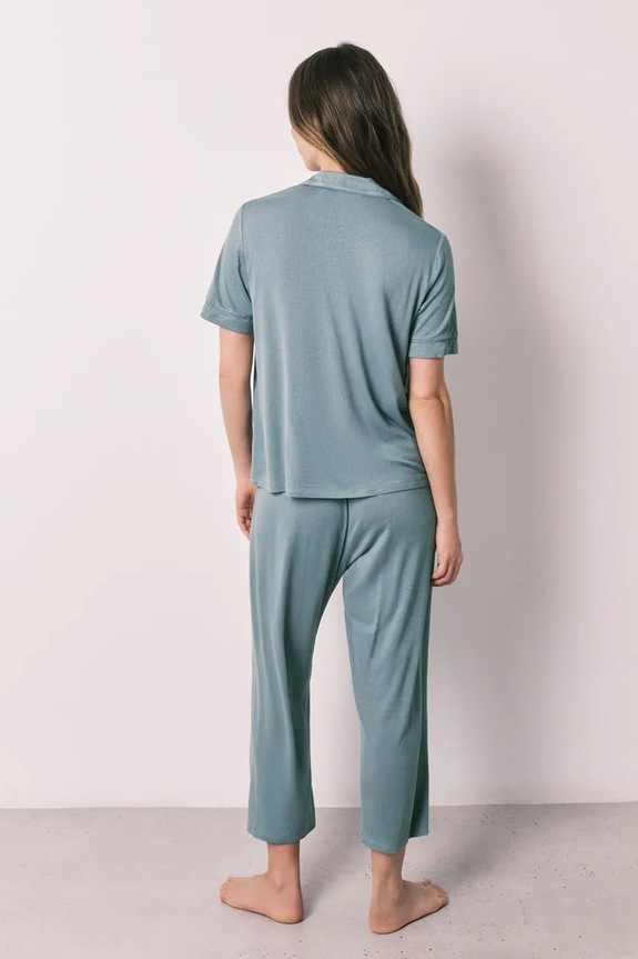 women'secret piżama dwuczęściowa damska z wiskozy 4753118 niebieski SS26