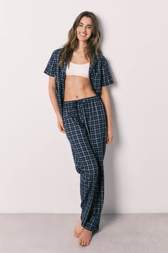 women'secret komplet loungewear dámsky s viskózou tmavomodrá 3793065