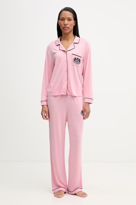 Juicy Couture pyžamo dámske LS PJ ružová JCYPJ126856