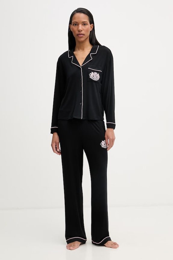 Juicy Couture pyžamo dámske LS PJ čierna JCYPJ126856