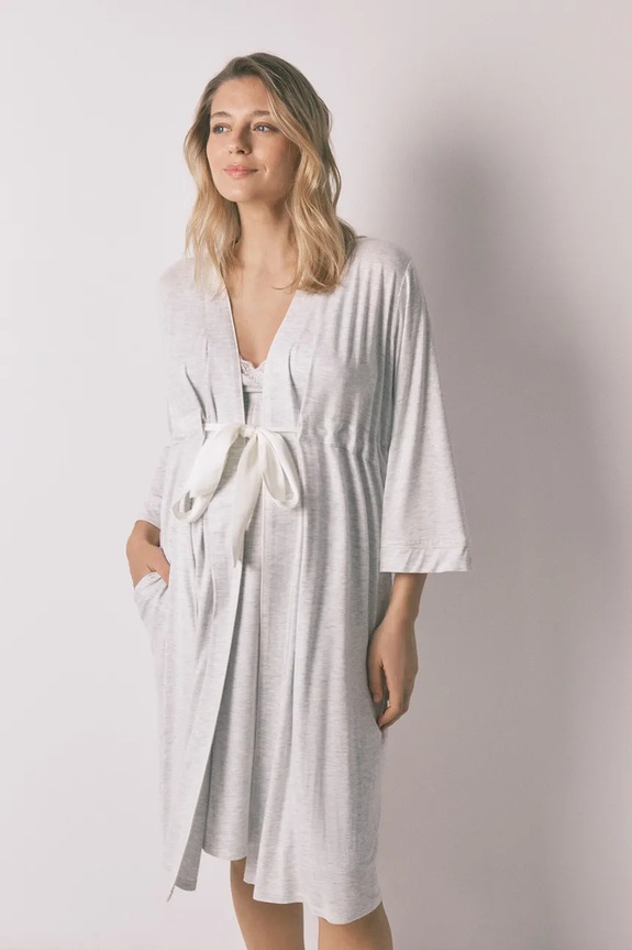 women'secret župan dámsky z viskózy MATERNITY sivá 2173141