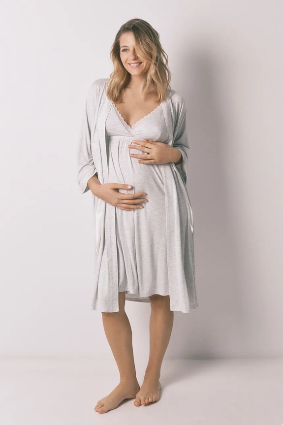 women'secret župan dámsky z viskózy MATERNITY 2173141 sivá SS26