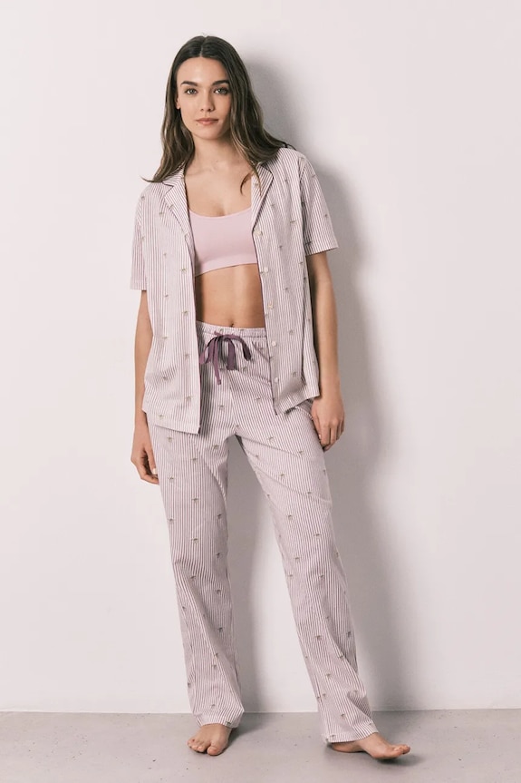 women'secret komplet loungwear dámsky bavlnený béžová 3133496
