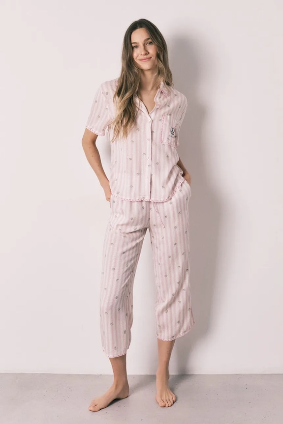 women'secret komplet loungewear dámsky z viskózy biela 3133506