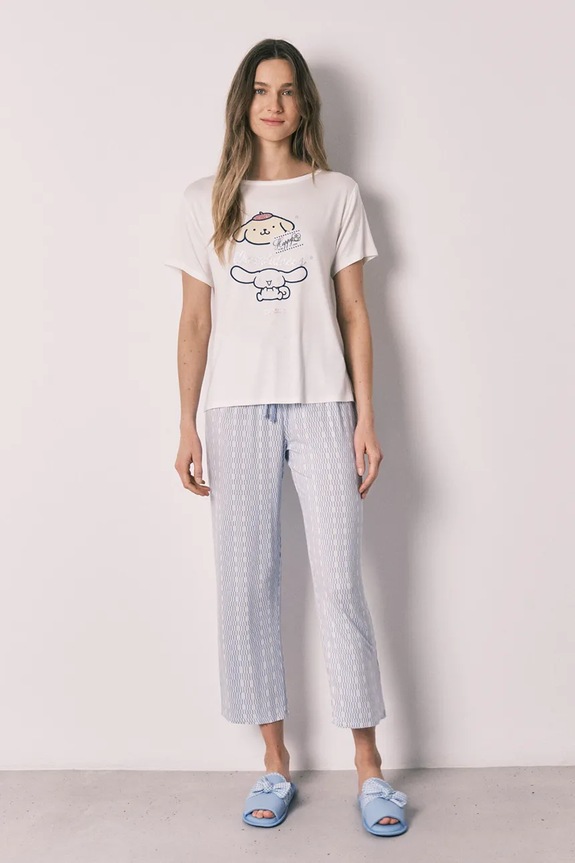 women'secret komplet loungewear dámsky s viskózou biela 3133509