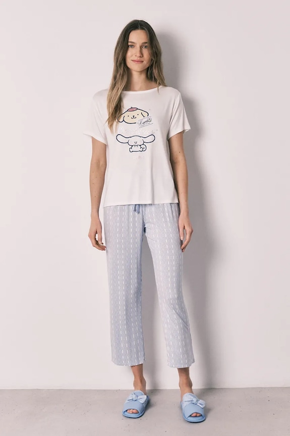 women'secret komplet loungewear dámsky s viskózou biela 3133509