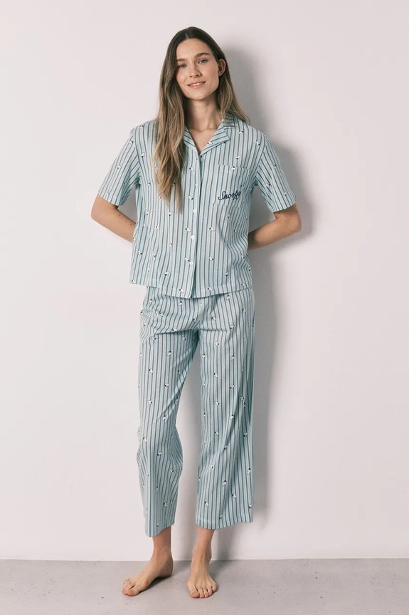 women'secret compleu loungewear pentru femei, din bumbac verde 3133512