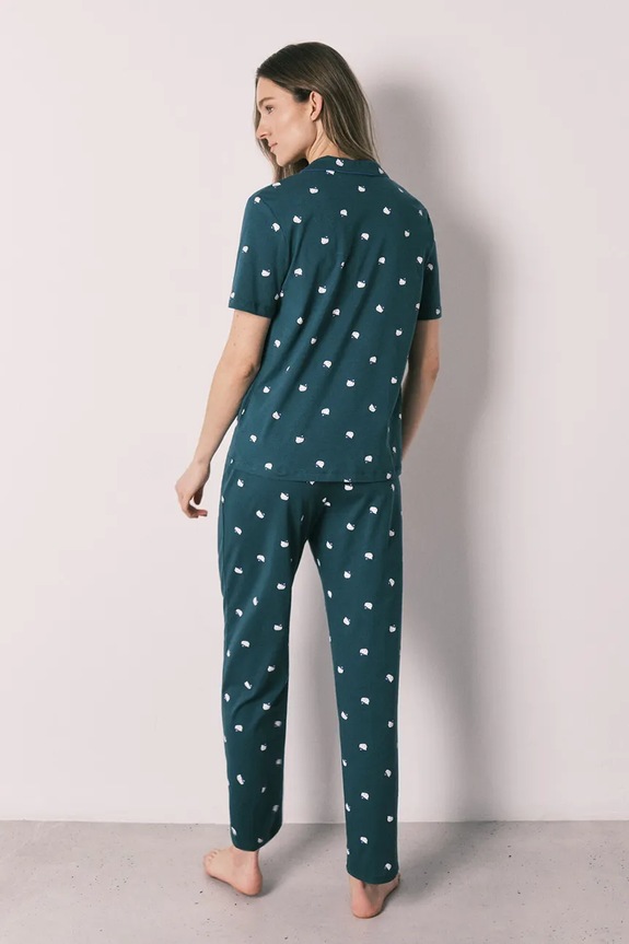women'secret komplet loungewear dámsky bavlnený 3133517 tyrkysová SS26