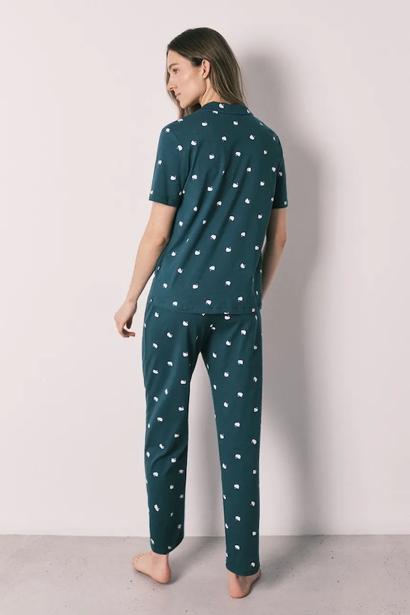 women'secret komplet loungewear dámsky bavlnený 3133517 tyrkysová SS26