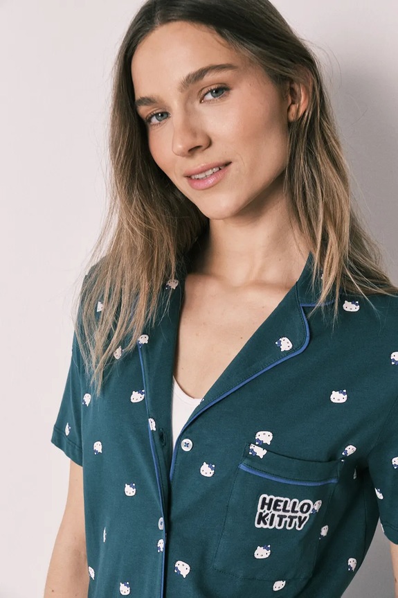 women'secret komplet loungewear dámsky bavlnený tyrkysová 3133517