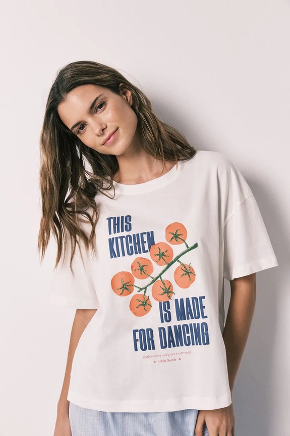 Women'secret tricou de pijama pentru femei, din bumbac bej 3273297