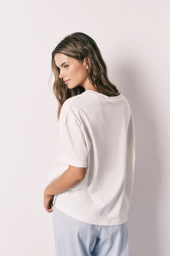 Women'secret tricou de pijama pentru femei, din bumbac 3273297 bej SS26