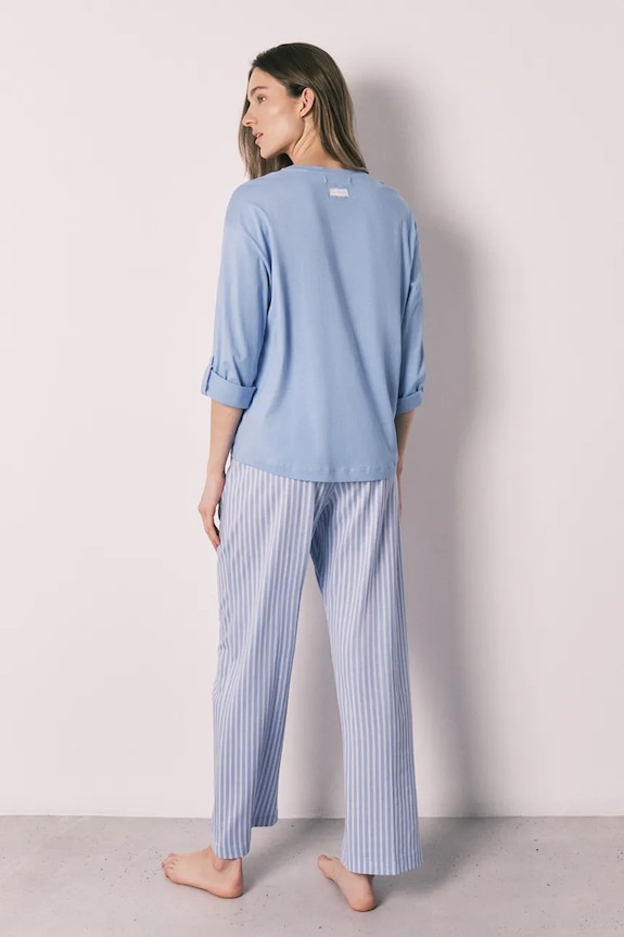 women'secret dvojdielne pyžamo dámske bavlnené 3593020 modrá SS26