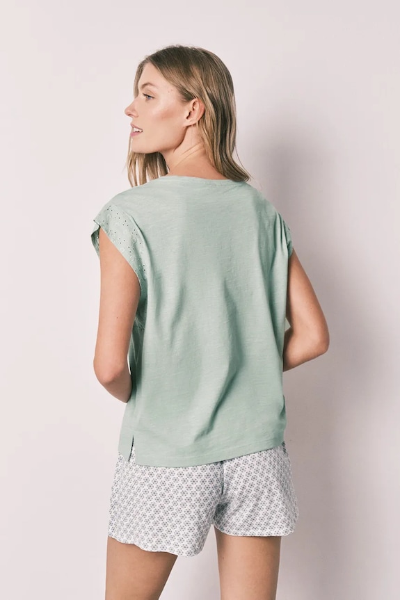 women'secret pijama din două piese pentru femei, din bumbac 3593024 verde SS26