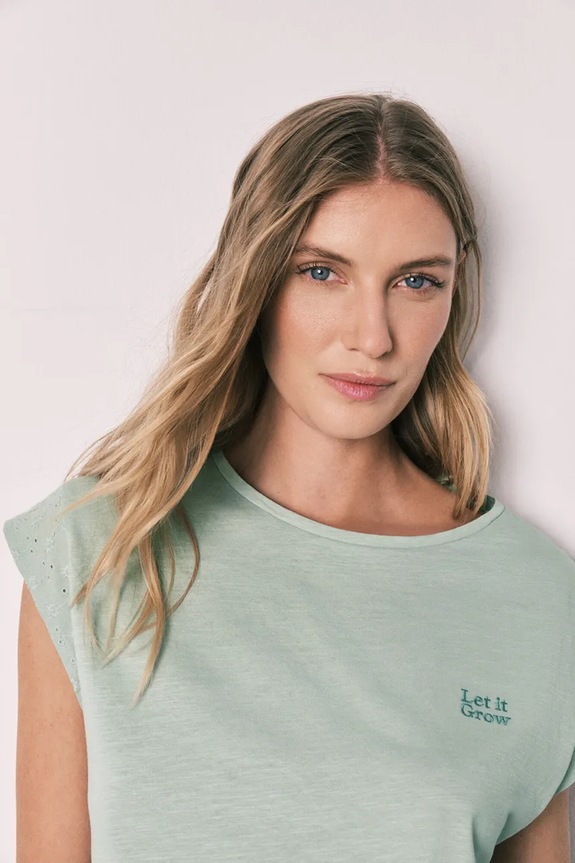 women'secret pijama din două piese pentru femei, din bumbac 3593024 verde