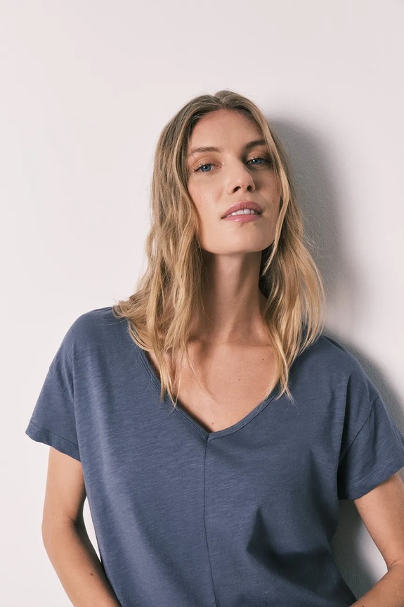 women'secret pijama din două piese pentru femei, din bumbac albastru 3593025