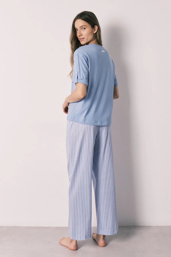 women'secret pijama din două piese pentru femei, din bumbac 3593030 albastru SS26
