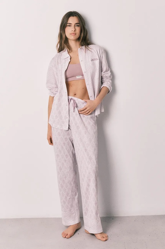 women'secret compleu loungewear de pentru femei, din bumbac roz 3593032