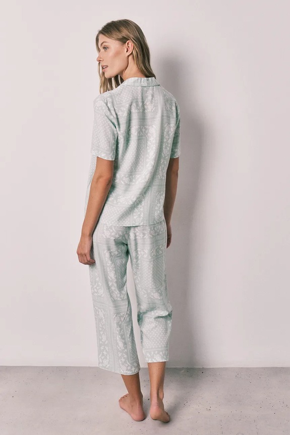 women'secret pijama din două piese pentru femei, din vâscoză 3593043 verde SS26