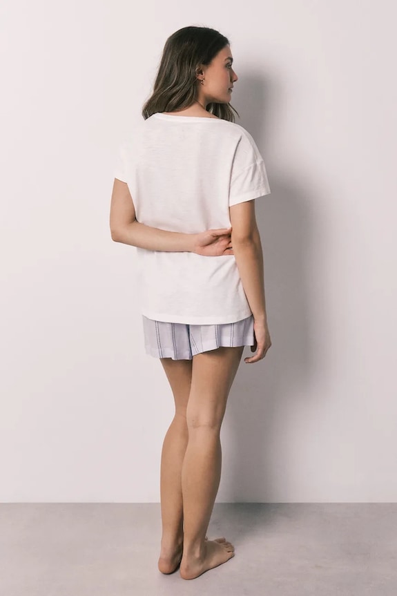 Îmbrăcăminte women'secret pijama din două piese pentru femei 3593046 alb