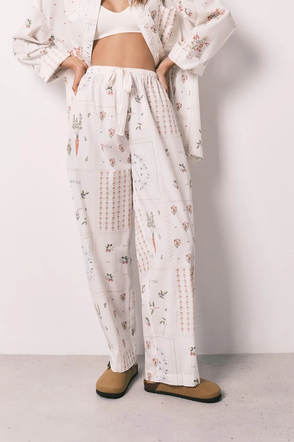 women'secret pantaloni de pijama pentru femei, din bumbac bej 3703233