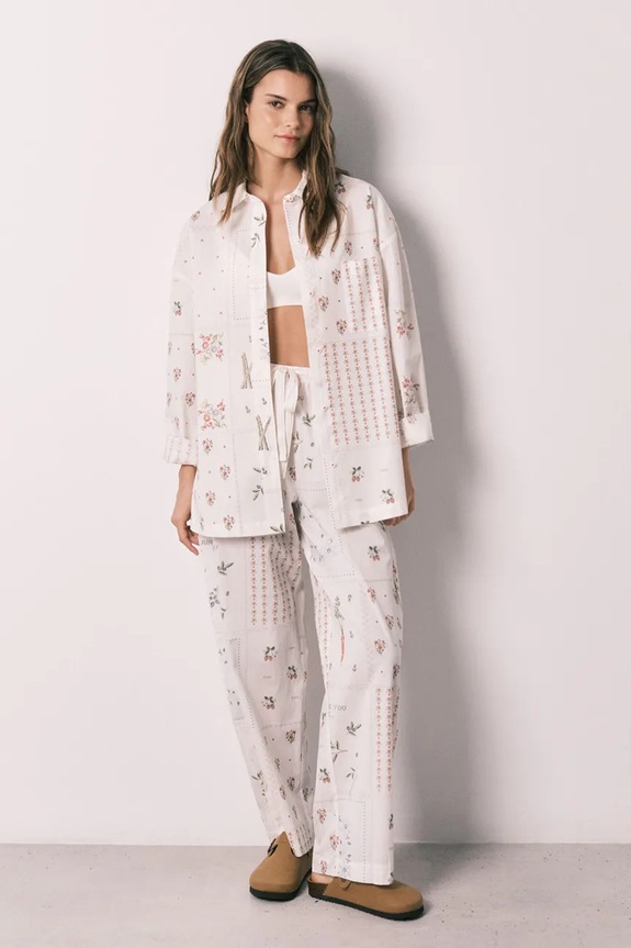 women'secret pantaloni de pijama pentru femei, din bumbac 3703233 bej SS26