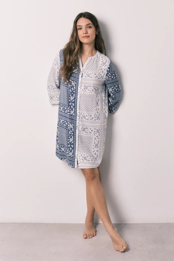 women'secret νυχτικό γυναικείο από βισκόζη μπλε 4363631