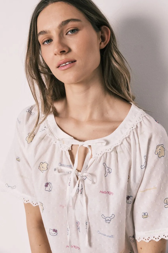 women'secret cămașă de noapte pentru femei, din bumbac alb 4443619
