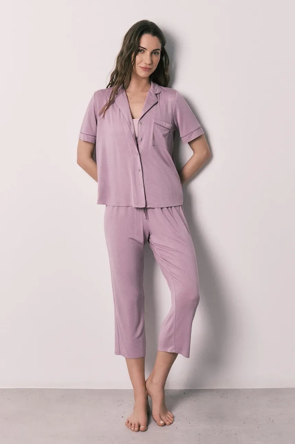 women'secret pijama din două piese de pentru femei, cu vâscoză roz 4753117