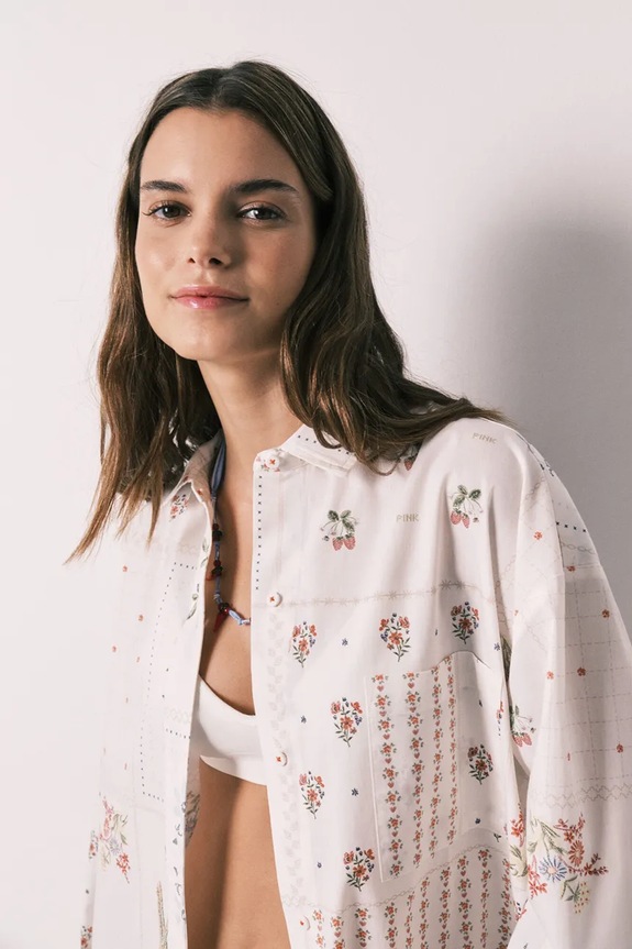 women'secret cămașă de pijama pentru femei, din bumbac bej 4923663