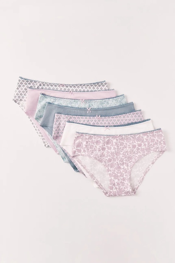 women'secret chiloți pentru femei, din bumbac pachet de 7 4933655 violet SS26