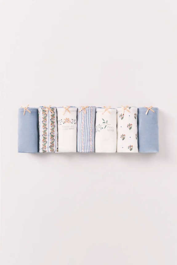 women'secret chiloți tanga pentru femei, din bumbac pachet de 7 albastru 4933656