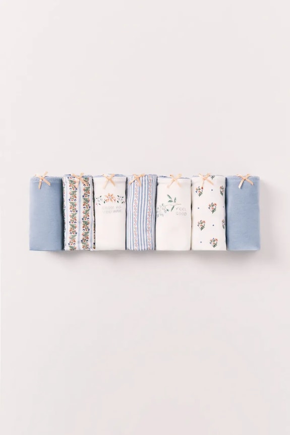 women'secret chiloți tanga pentru femei, din bumbac pachet de 7 albastru 4933656