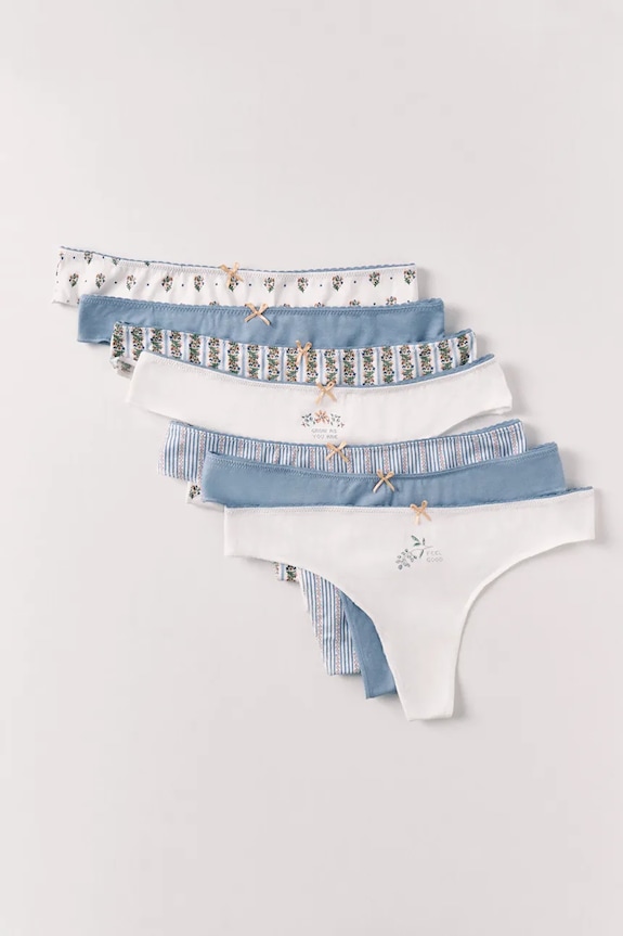 women'secret chiloți tanga pentru femei, din bumbac pachet de 7 4933656 albastru SS26
