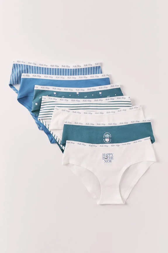 Women'secret chiloți pentru femei, din bumbac pachet de 7 4933657 albastru SS26