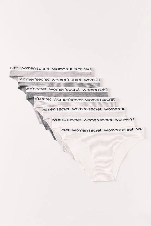 women'secret chiloți de pentru femei, din bumbac pachet de 7 4933663 gri SS26