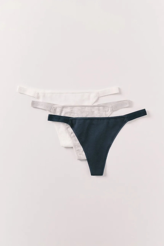 women'secret chiloți tanga pentru femei, din bumbac pachet de 3 4933668 gri SS26